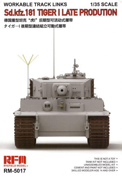 Ryefield Model 5017 Tiger I Late Track Links Workable 1:35