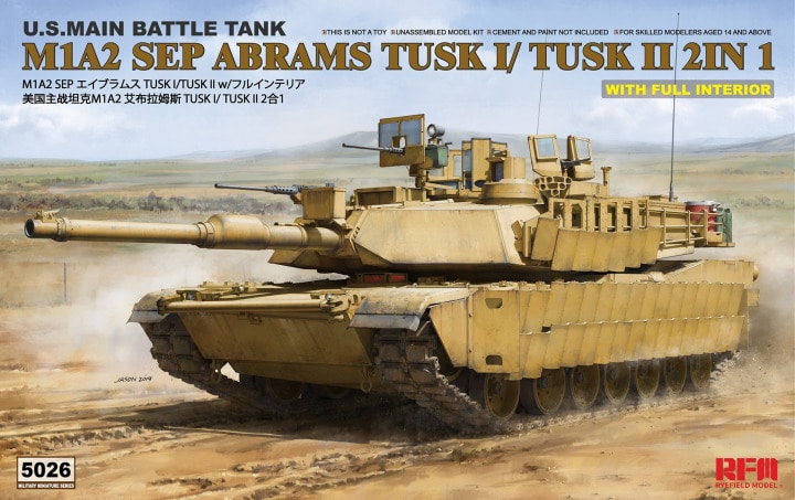 Rye Field Model 5026 M1A2 Tusk I Tusk II w/Interior 1:35