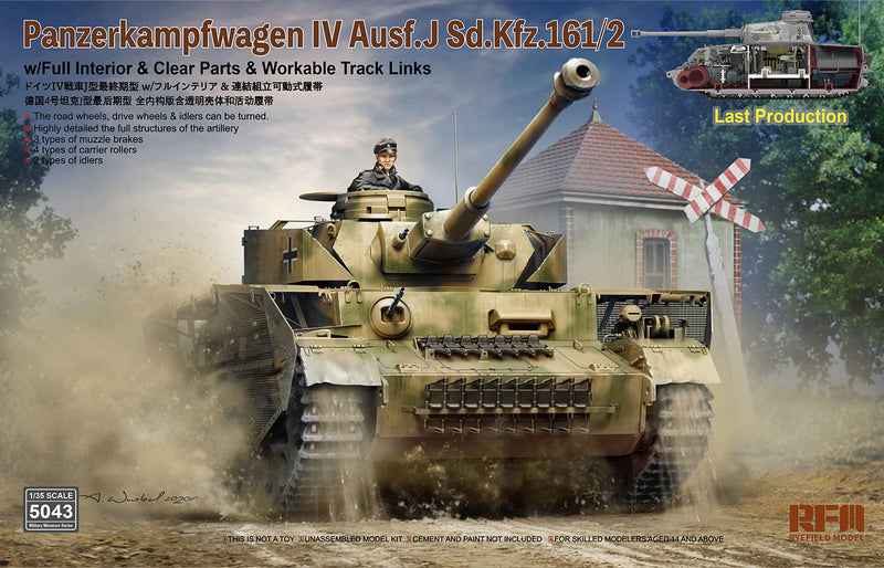 Rye Field Model 5043 Pz.Kpfw.IV Ausf J Last w/Full Interior 1:35