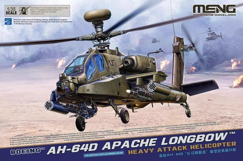 Meng-Model QS-004 Boeing AH-64D Apache Longbow Attack 1:35