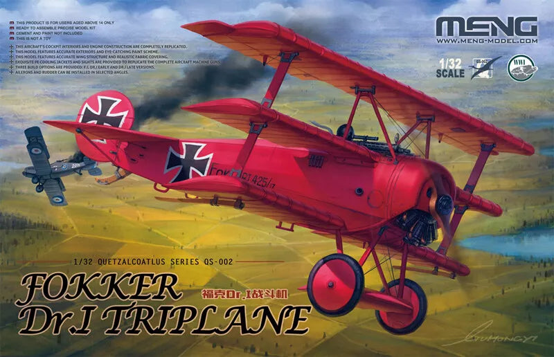 Meng-Model QS-002 Fokker Dr.I Triplane Red Baron WW1 1:32