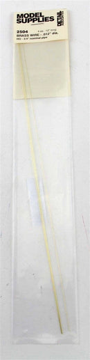 Detail Associates 2504 Round Brass Wire pkg(4) -- .012" Diameter (HO Scale 3/4"; N Scale 1-7/8"), Scales O/HO/N