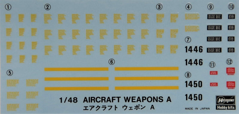 Hasegawa Models 36001 AIRCRAFT WEAPONS-U.S. BOMBS & TOW TARGET SYSTEM 1:48 SCALE MODEL KIT