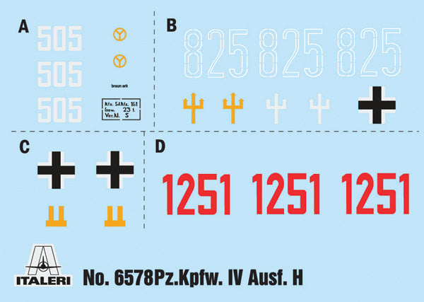 Italeri 6578 - SCALE 1 : 35 Pz. Kpfw. IV Ausf. H