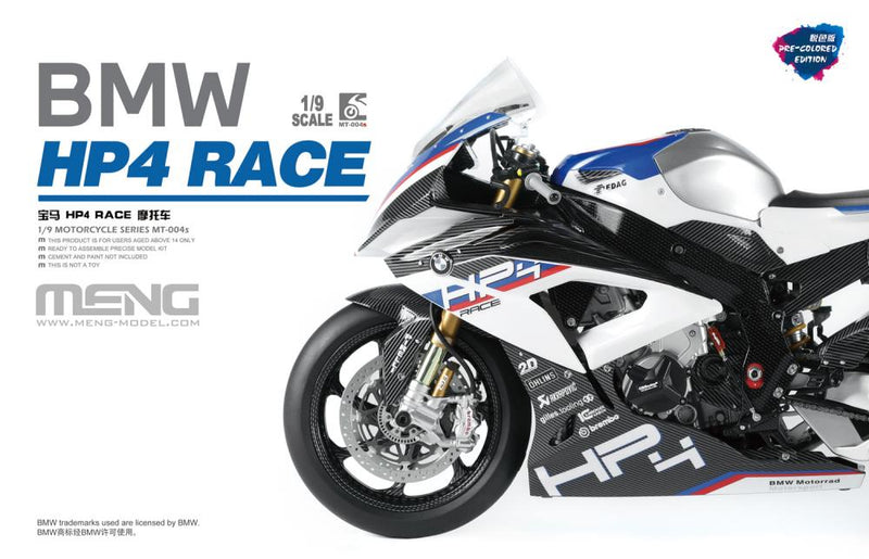 Meng-Model MT-004s BMW HP4 RACE (PRE-COLORED EDITION) 1:9