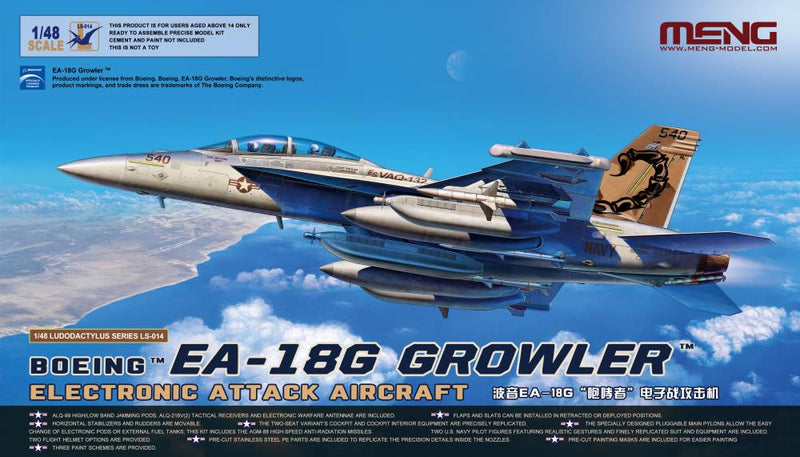 Meng-Model LS-014 BOEING EA-18G GROWLER ELECTRONIC ATTACK AIRCRAFT 1:48