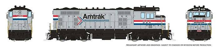 PREORDER Rapido HO 70124 Santa Fe CF7 with Round Cab Locomotive, Amtrak