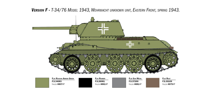 Italeri 6570 - SCALE 1 : 35 T-34/76 Model 1943 Early Version Premium Edition