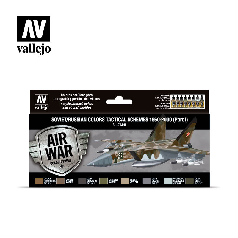 Vallejo Acrylic Paints 71609 Soviet/Russian Colors Tactical Schemes 1960-2000 Paint Set, Part 1 (8-Pack)