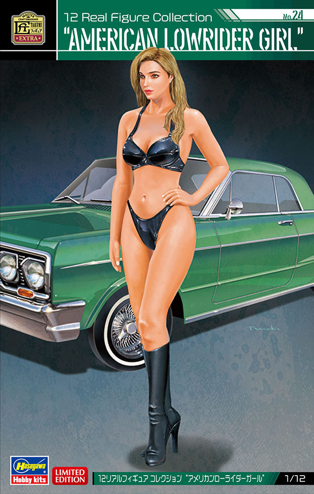 Hasegawa Models 52343 12 Real Figure Collection No.24 “American Low Rider Girl” 1:12 Scale Model Kit