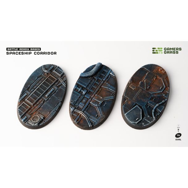 Gamers Grass Battle Ready Bases - Spaceship Corridor - Oval 75mm (x3)