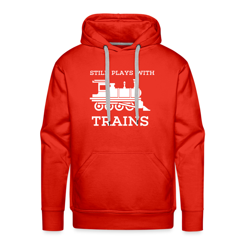 Still Plays With Trains - Men’s Premium Hoodie - red