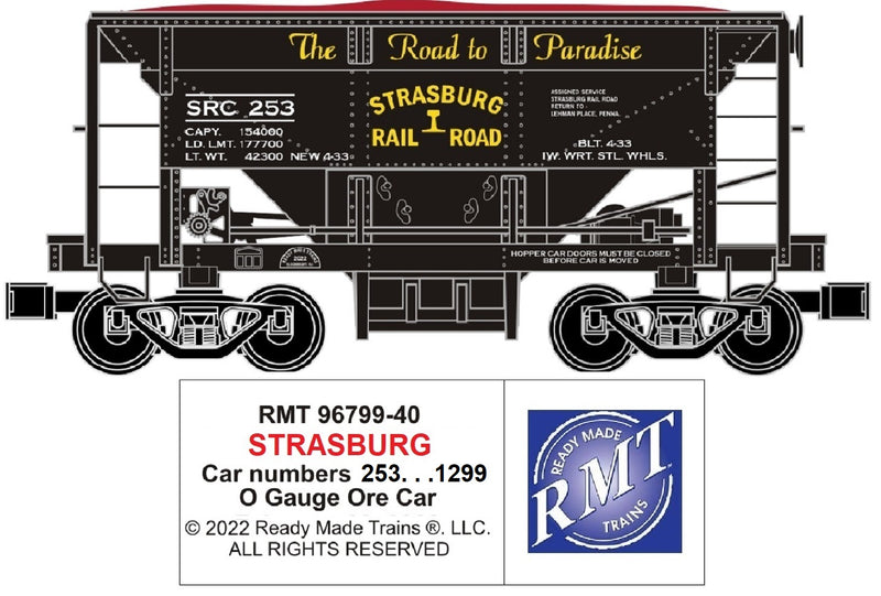 Ready Made Trains O 9679940 Ore Car, Strasburg