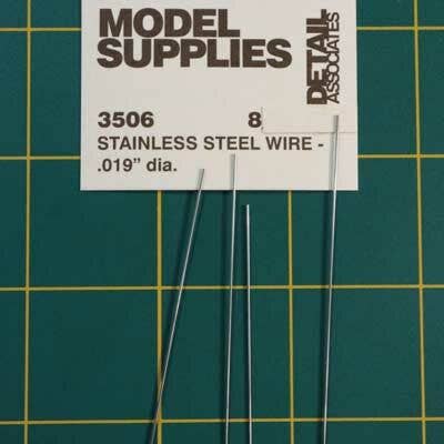 Detail Associates HO 3506 Stainless Steel Wire (4), .019" Diameter