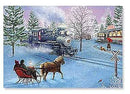 Train Enthusiast Vendors 76251 Steam Loco and Sleigh Christmas Cards, 10 Cards with Envelopes