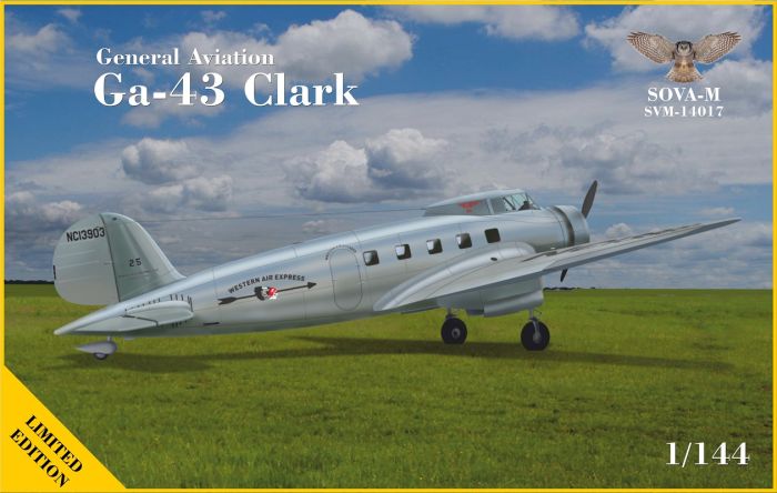 Sova-M 1/144 General Aviation GA-43 "Clark" passenger aircraft (Western Air Express)
