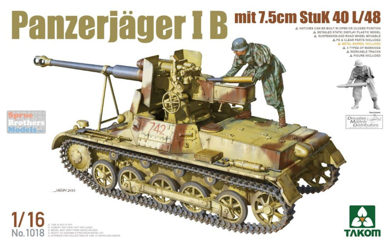 Takom Models - 1018 1:16 Takom Panzerjager IB mit 7.5cm StuK 40 L/48