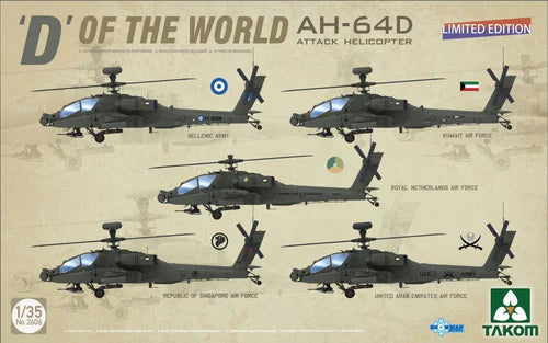Takom Models - 2606 - 1:35 - "D" of the World AH-64D Attack Helicopter - LIMITED EDITION