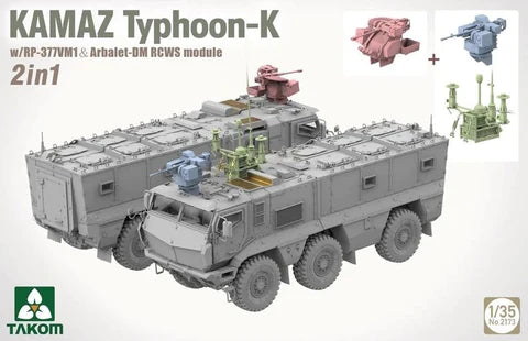 Takom Models - 2173 - 1:35 - Kamaz Typhoon-K MRAP w/RP377VM1 & Arbalet-DM RCWS Module (2 in 1) Kit