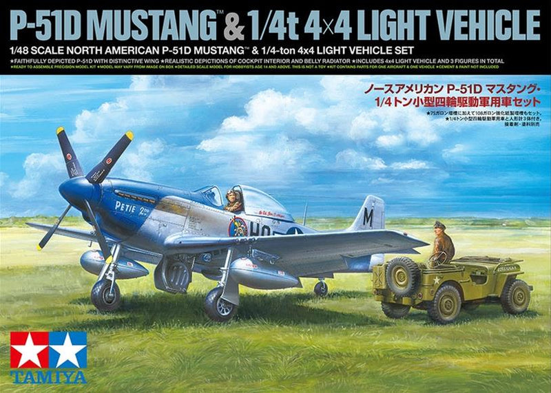 Tamiya 25205 US NA P-51D Mustang w/4x4 Lt.Veh 1:48