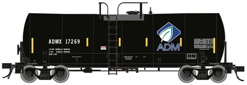 Atlas Master Line HO 20007219 Trinity 17,600 Gallon Tank Car, ADM (Leaf and Conspicuity Stripes)