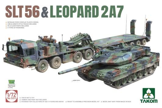 Takom Models - 5011 - 1:72 - SLT56 Tank Transporter & Leopard 2A7 Tank (2 Kits)