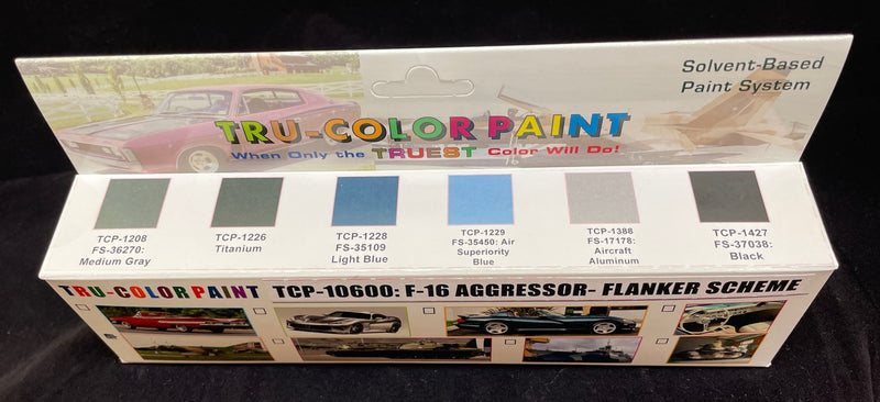 Tru-Color Paint 10600 F-16 Aggressor Paint Set, Blue Flank (6-Pack of 1oz Bottles)