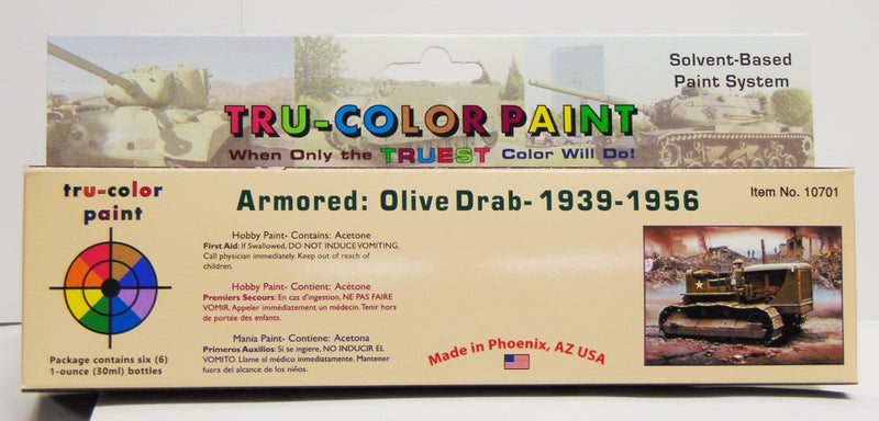 Tru-Color Paint 10701 Olive Drab Paint Set, Armor (6-Pack of 1oz Bottles)