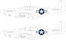 Eduard P-51B/C US national insignia 1/48 Mask for EDUARD