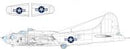 Eduard B-17F US national insignia w/ blue outline 1/48 MASK for EDUARD