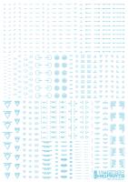 HiQ Parts 1/144 RB02 Caution Decal Pastel Blue (1pc)