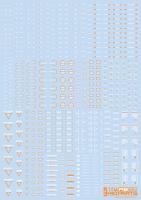 HiQ Parts 1/144 RB02 Caution Decal White & Orange (1pc)