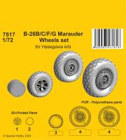 CMK 1/72 B-26B/C/F/G Marauder Wheels set for Hasegawa and Eduard kits