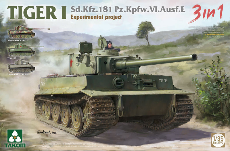 Takom 1/35 TIGER I Sd.Kfz.181 Pz.Kpfw.VI.Ausf.E Experimental project 3 in 1
