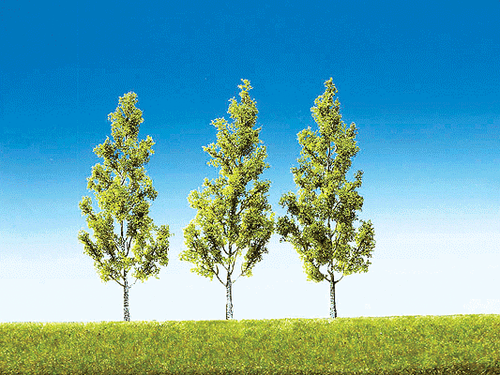 Faller HO 181372 Top Series Trees, White Birch, 5-3/16" 13cm Tall (3)