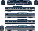 PREORDER Rapido HO 210013 EMD Train of Tomorrow Train Only Set, Sound and DCC, EMD Demonstrator Scheme, E7A, 4 Cars (blue, silver)