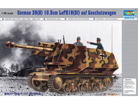 Trumpeter 353 German 39H Tank W/105mm 1:35