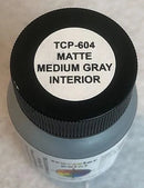 Tru-Color Paint 604 Automotive Acrylic Color, Matte Medium Gray Interior (1oz)