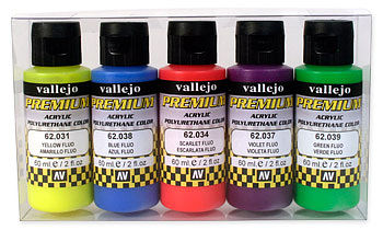Vallejo 62102 Premium Colors Fluoresent Set (5)