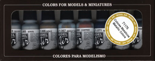 Vallejo 71176 Model Air Metallic 8 Colors Set