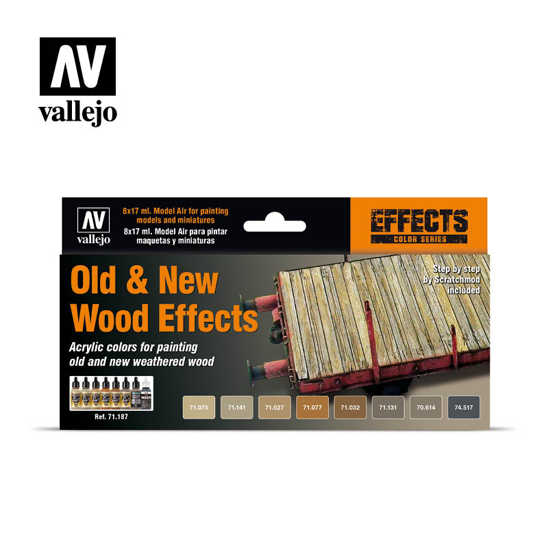 Vallejo 71187 Model Air Old&New Wood Effects Set (8)