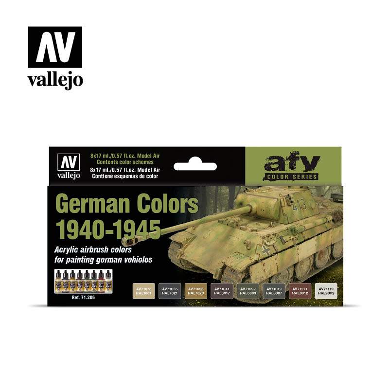 Vallejo 71206 Model Air German WW2 40'-45' 8 Color Set