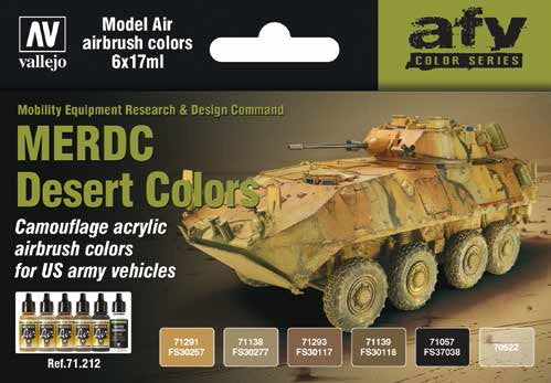 Vallejo 71212 Model Air MERDC Desert 6 Color Set