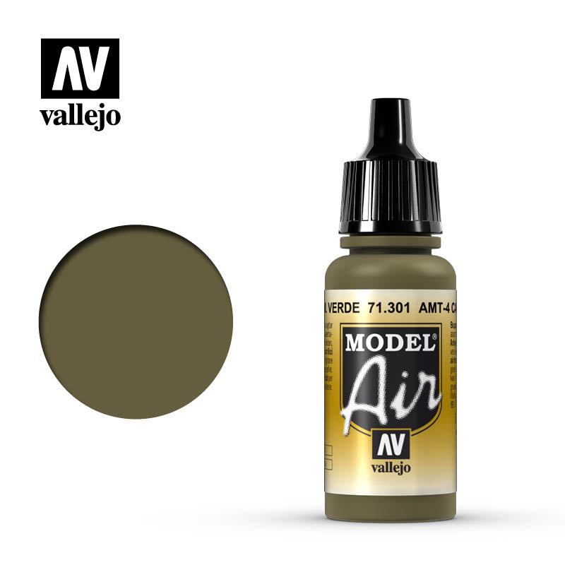 Vallejo 71301 Model Air AMT4 Camouflage Green 6pk