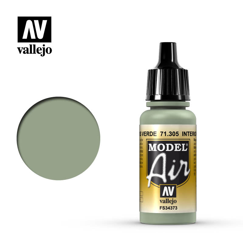 Vallejo 71305 Model Air Interior Grey Green 6pk
