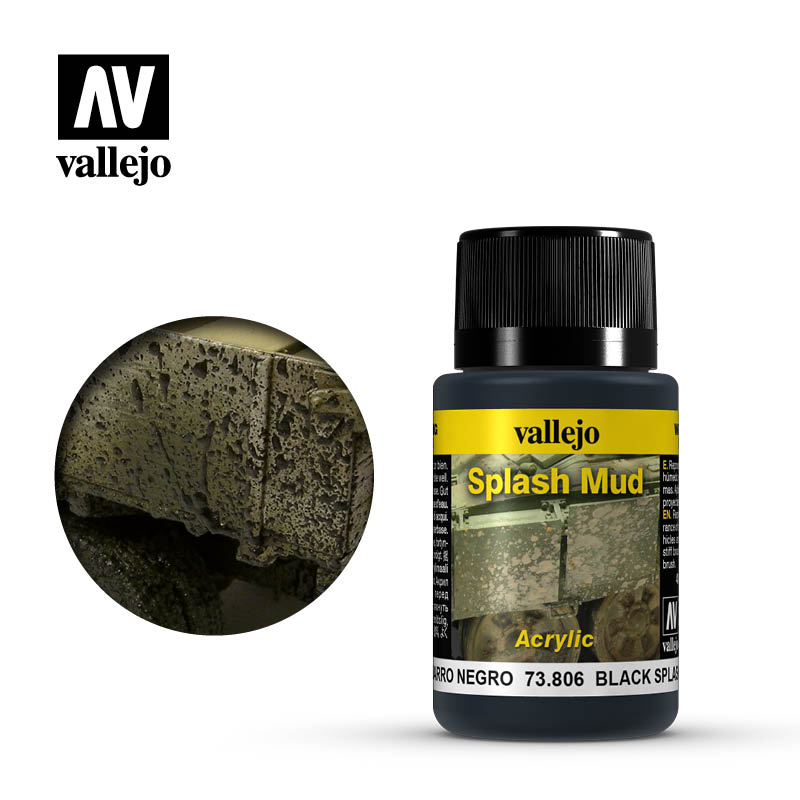 Vallejo 73806 Black Splash Mud 40ml 6p