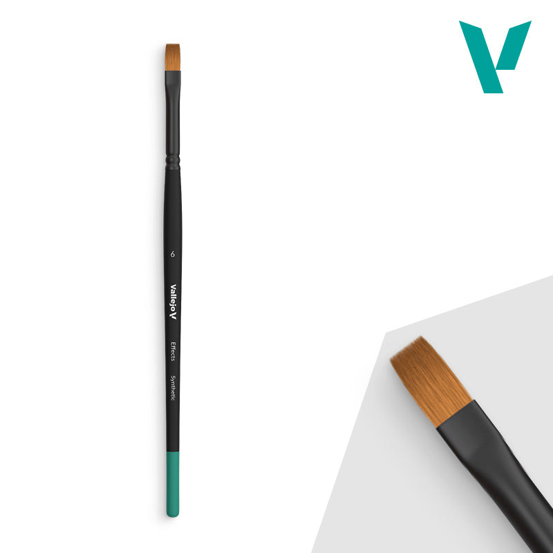 Vallejo B04002 Effects Flat Rectangular Synthetic Brush
