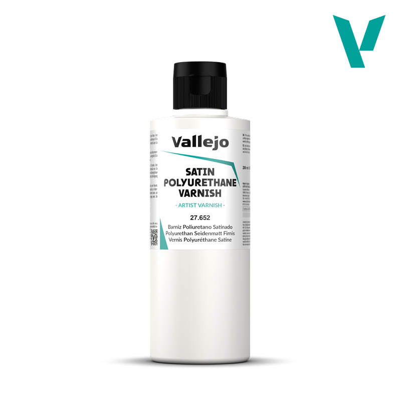 Vallejo Acrylic Paints 27652 Polyurethane Varnish, Satin (200ml)