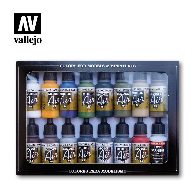 Vallejo Acrylic Paints 71192 Building Colors Paint Set (16-Pack)