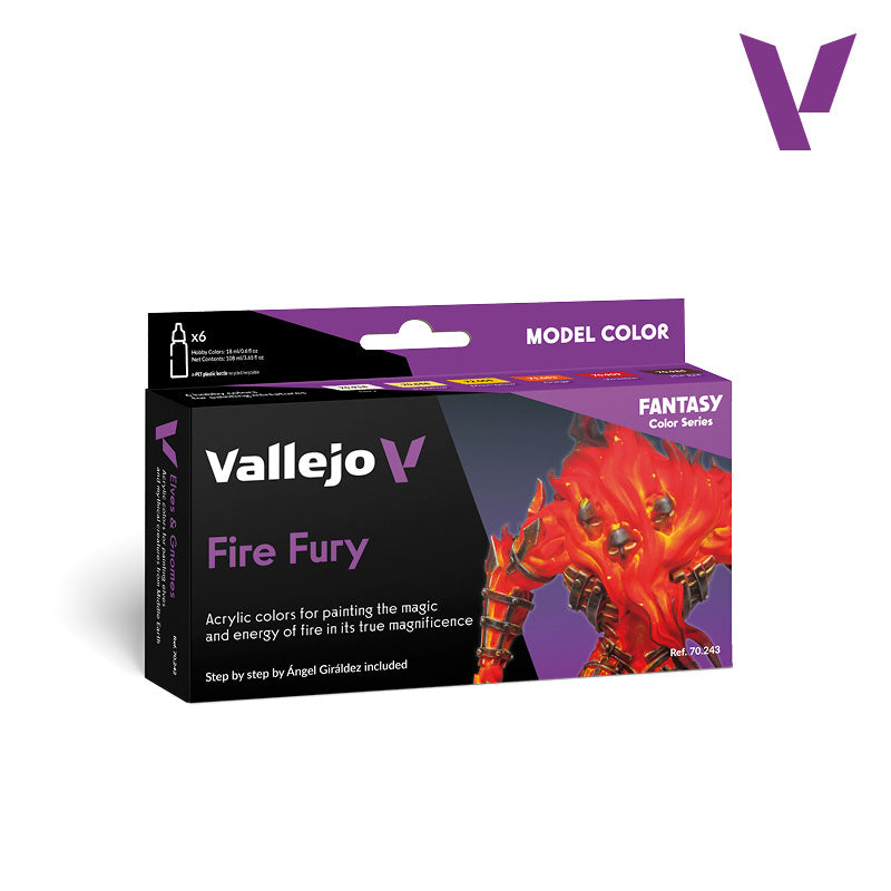 Vallejo Acrylic Paints 70243 Fire Fury By Angel Giraldez Paint Set (6-Pack)